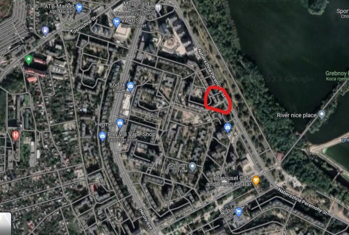 A representative for New Voice of Ukraine and BBC freelancer Euan Macdonald has provided a satellite photograph of Dnipro, where Russia recently used an anti-ship missile to hit a residential structure