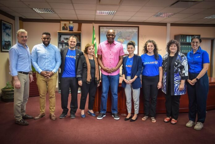 The representative from IsraAid, which included Meira Aboulafia, chairperson of the organization's global board; Yotam Polizer, the organization's CEO; Naama Gorodischer, the organization's global chief humanitarian and stability officer, and Amy Rosenblatt Lui, executive director of the Beverly Foundation, met with Dr Roosevelt Skerrit, the prime minister of the Commonwealth of Dominica, over the weekend