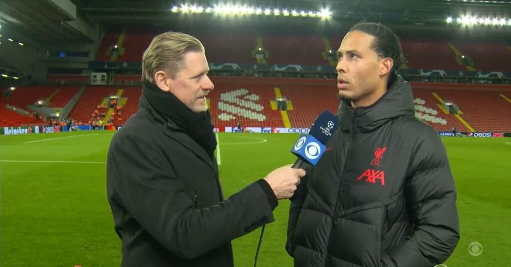 Virgil Van Dijk, a crucial defender for Liverpool, was questioned following the match against Real Madrid, which resulted in a heartbreaking loss for Liverpool on their home field as Real Madrid scored five goals, making the final score 5-2