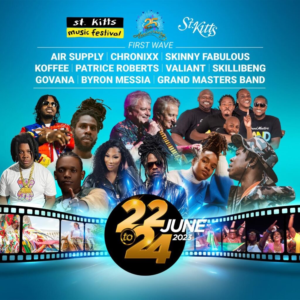 The artists for the 24th iteration of the St. Kitts music festivals were unveiled on March 5 at St. Kitts Eco Park. From June 24 to June 26, the festival is scheduled to take place