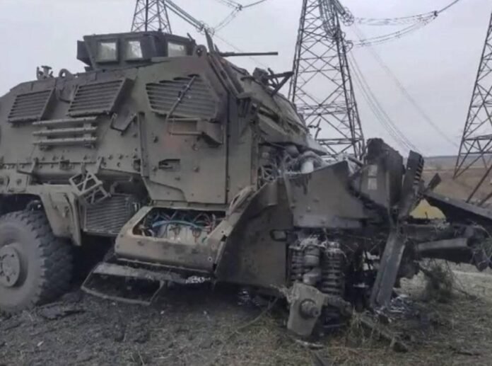 The Australia-provided four-wheel-drive, blast-resistant vehicle that was supplied to Ukraine was destroyed close to Bakhmut during a vicious attack launched by Russian troops active in the region The Australia-provided four-wheel-drive, blast-resistant vehicle that was supplied to Ukraine was destroyed close to Bakhmut during a vicious attack launched by Russian troops active in the region