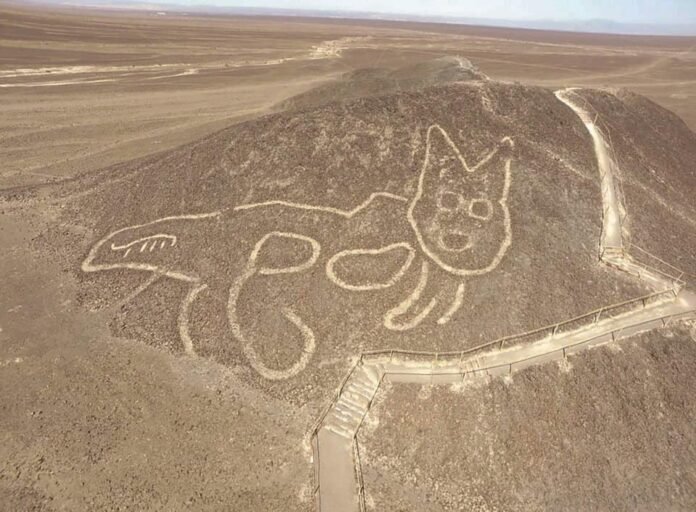 Geoglyphs, World's famous handmade features found in Nazca Desert, Peru