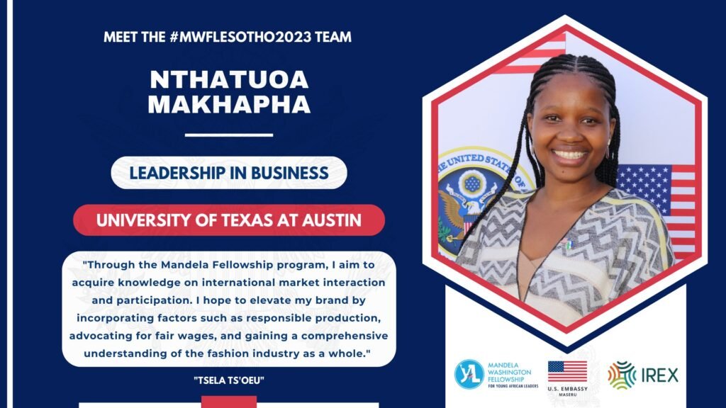 United States Embassy in Maseru introduces Mwflesotho2023 participant Nthatuoa Makhapha
