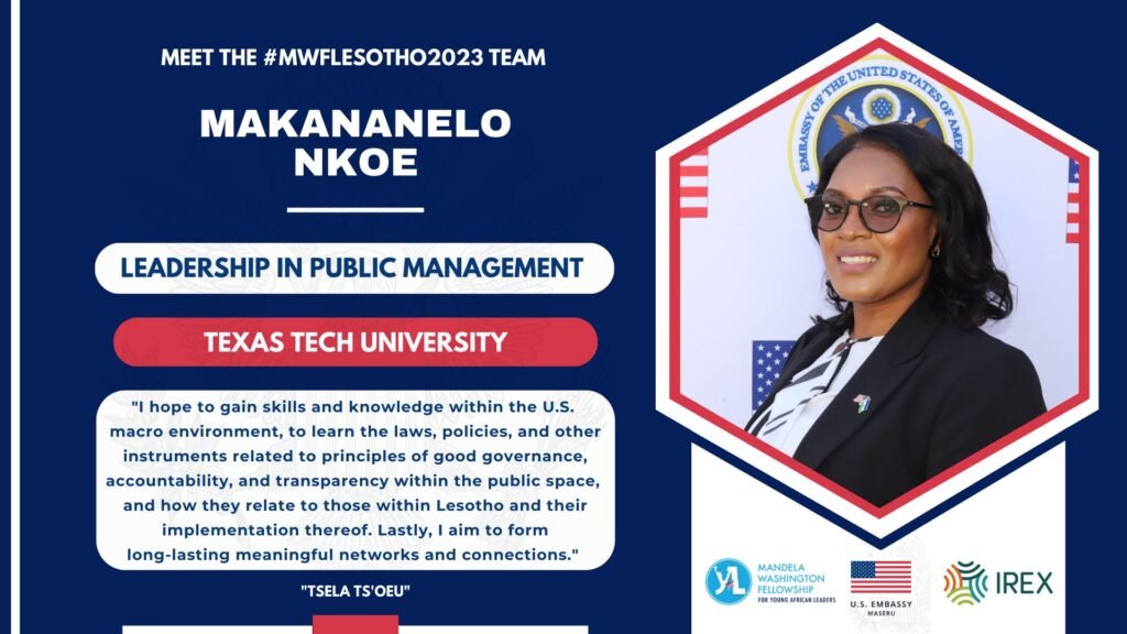 US Embassy Maseru introduces mwflesotho2023 participant Makananelo Seipati Mahamo Nkoe, highlights achievements