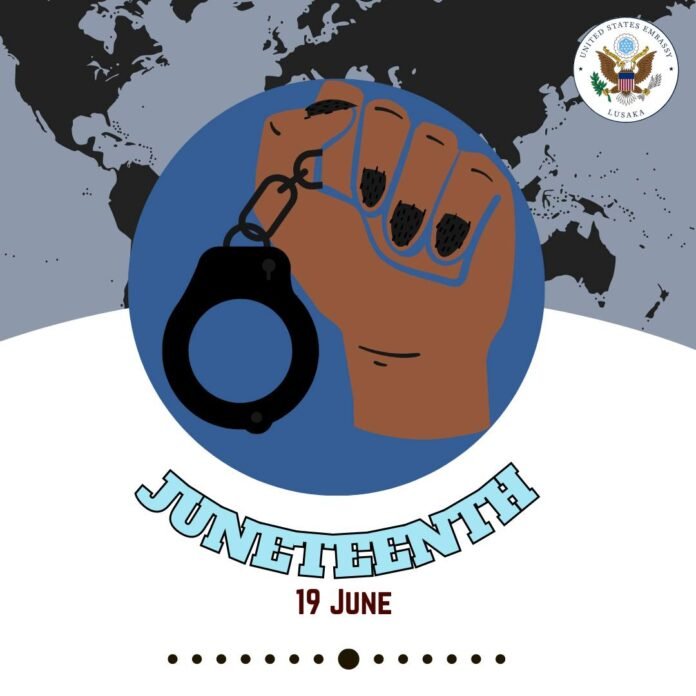 US Embassy in Zambia celebrates Juneteenth Today, highlights African American's freedom struggle US Embassy in Zambia celebrates Juneteenth Today, highlights African American's freedom struggle