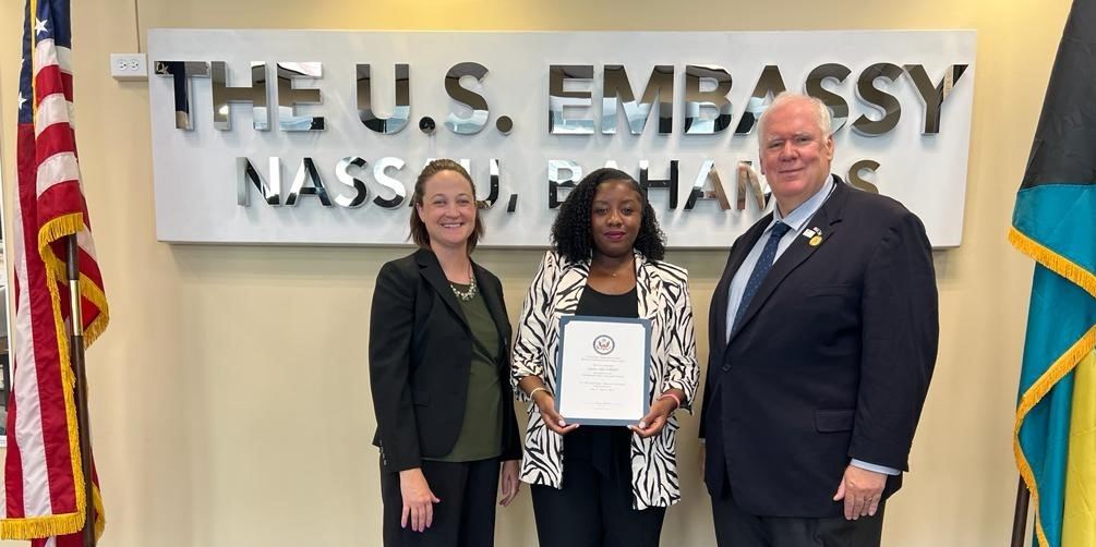 US Embassy in Nassau, Bahamas honours Foreign Affairs Minister Jannie Gibson