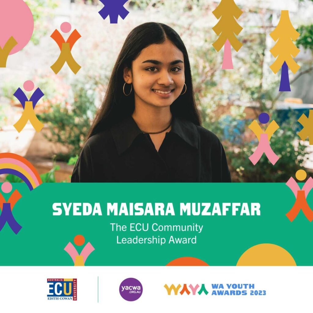 YACWA Congratulates a Bangladesh Migrant, Syeda Maisara for reaching ECU Community leadership award