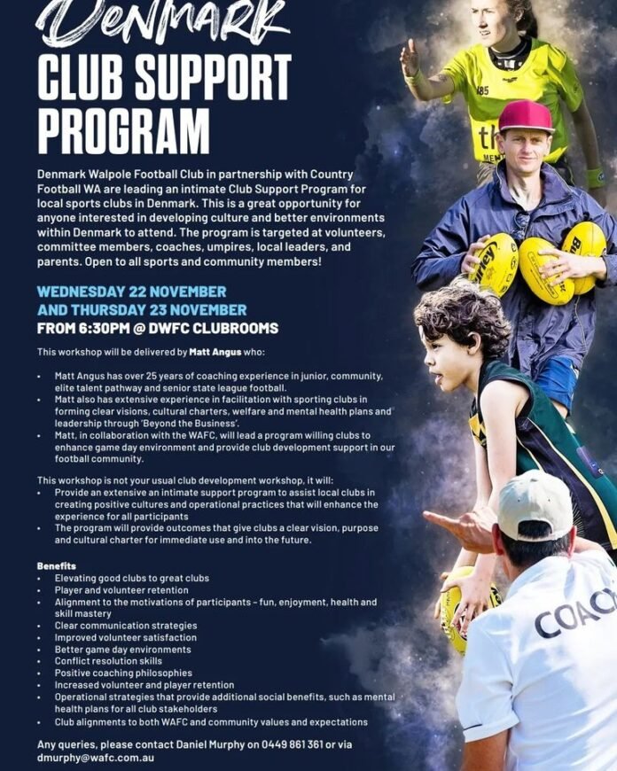 Denmark Walpole Football Club to Launch Intimate Club Support Program