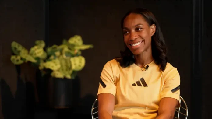 Melissa Skerrit met Olympic gold medalist Thea Lafond at Dons & Divas. Melissa Skerrit met Olympic gold medalist Thea Lafond at Dons & Divas.