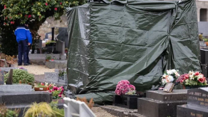 The vandalism was first reported by Le Pen’s daughter, Marie-Caroline Le Pen, who posted an image of the damaged grave on social media