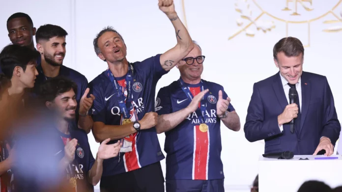 The PSG delegation — including players, coaches, and staff — were welcomed in a formal ceremony recognizing their extraordinary achievement, which has sparked a wave of national pride and celebration across France