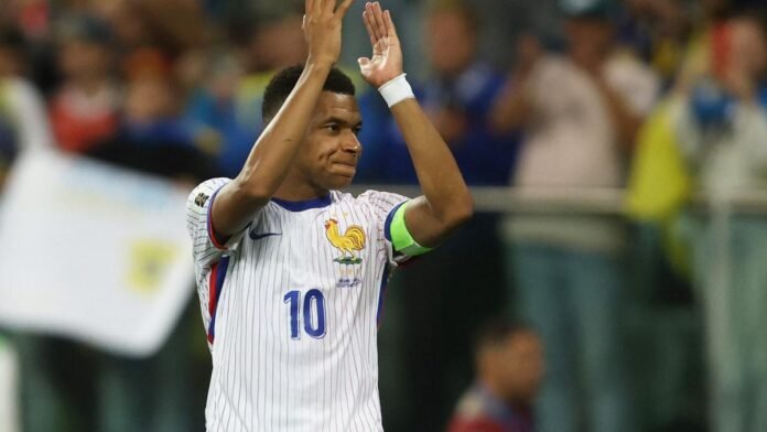 Kylian Mbappe celebrates after scoring France’s second goal against Ukraine, equaling Thierry Henry’s international goal tally with 51 strikes Kylian Mbappe celebrates after scoring France’s second goal against Ukraine, equaling Thierry Henry’s international goal tally with 51 strikes