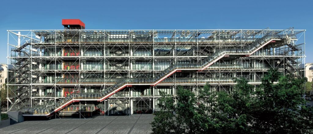 The colorful exterior of Paris’s Pompidou Centre before its extensive renovation, attracting millions of visitors yearly