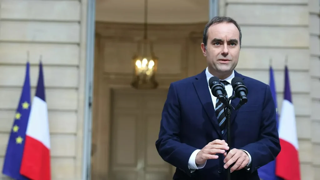 Sébastien Lecornu leaves Hôtel de Matignon following his sudden resignation as French Prime Minister, signaling rising political instability